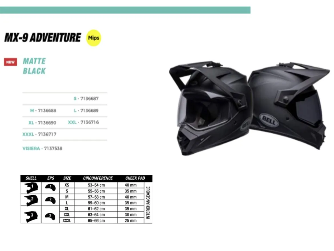 CASCO OFF ROAD BELL MX-9 ADV MIPS NERO OPACO