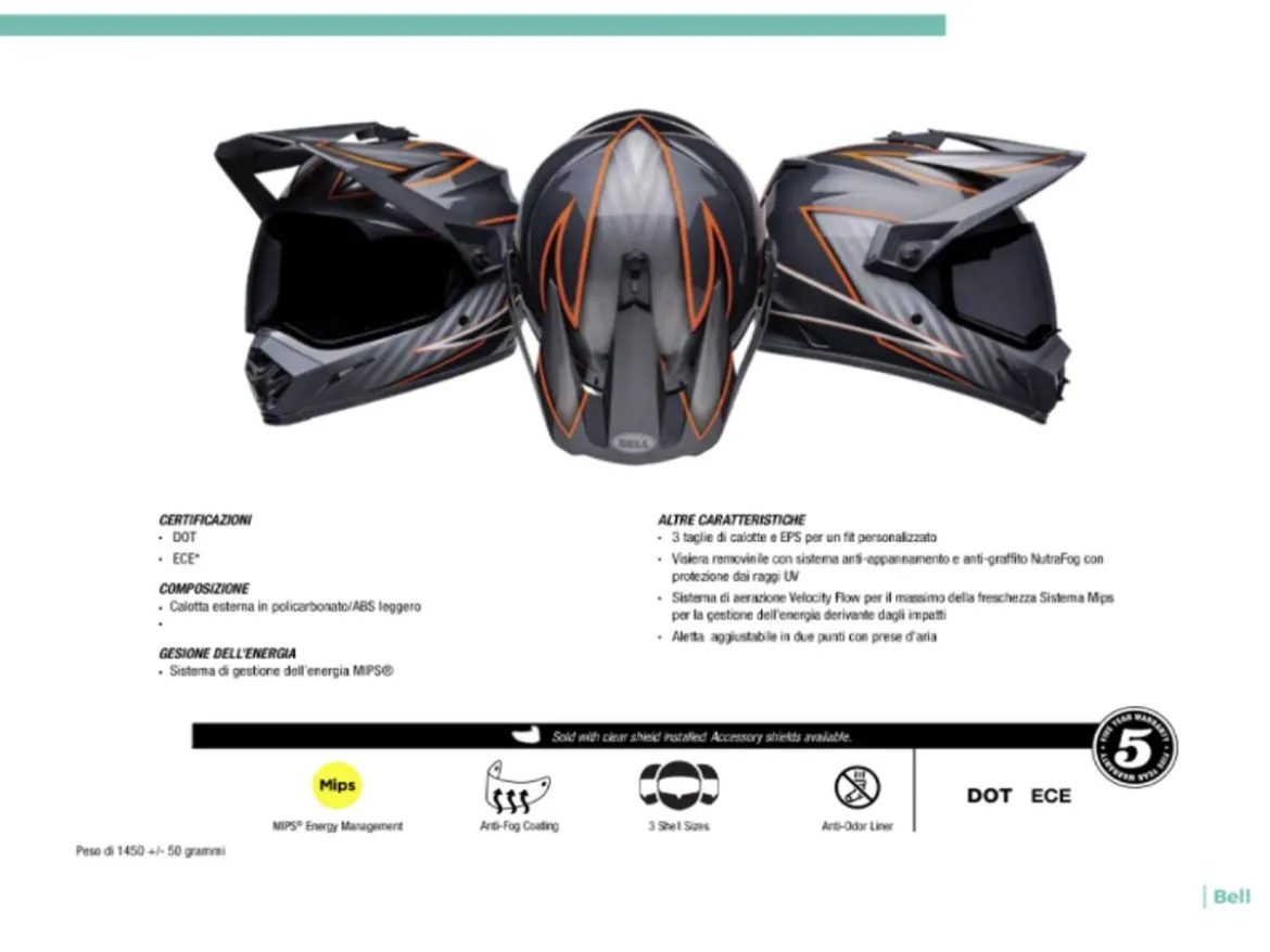 CASCO OFF ROAD BELL MX-9 ADV MIPS DASH NERO E ROSSO