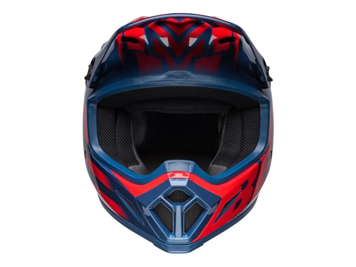 CASCO OFF ROAD BELL MX-9 MIPS DISRUPT BLU E GIALLO FLUO OPACO