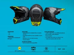 CASCO OFF ROAD BELL MX-9 MIPS DISRUPT BLU E GIALLO FLUO OPACO