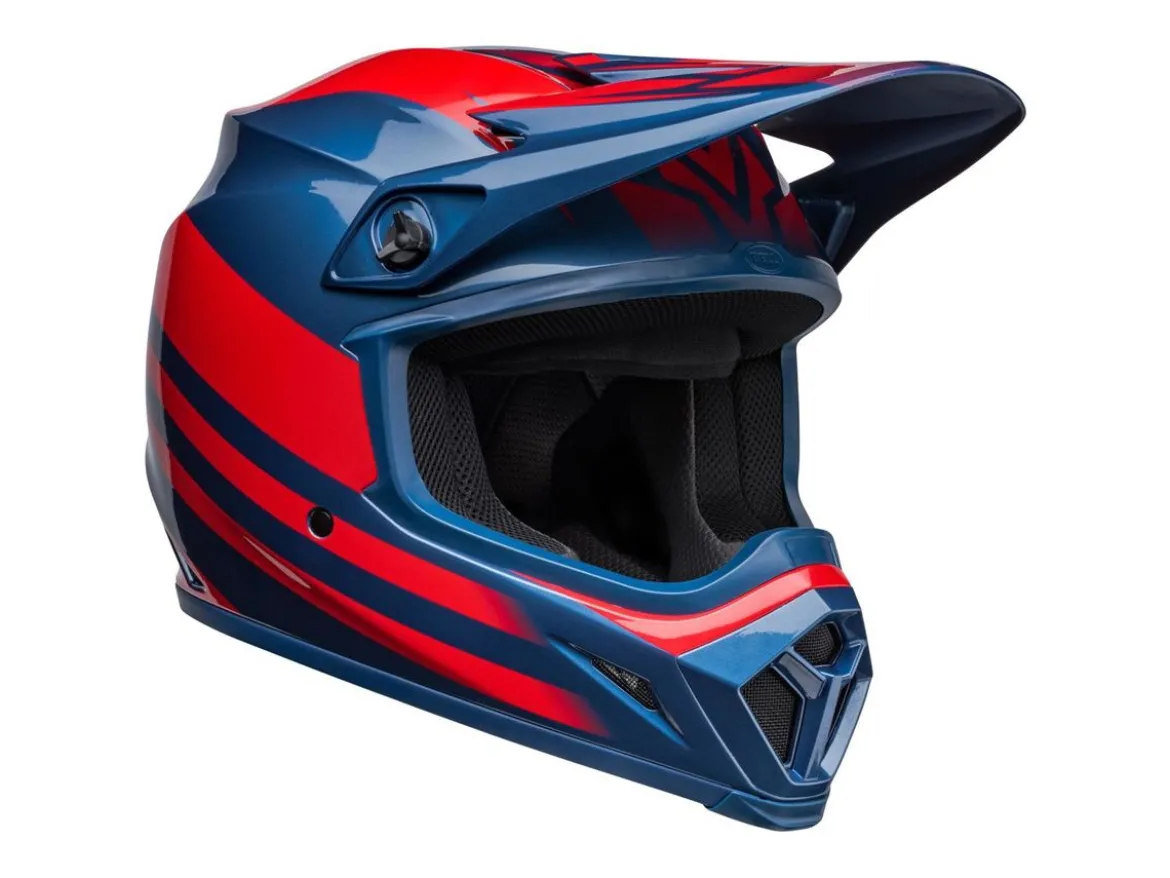 CASCO OFF ROAD BELL MX-9 MIPS DISRUPT BLU E GIALLO FLUO OPACO