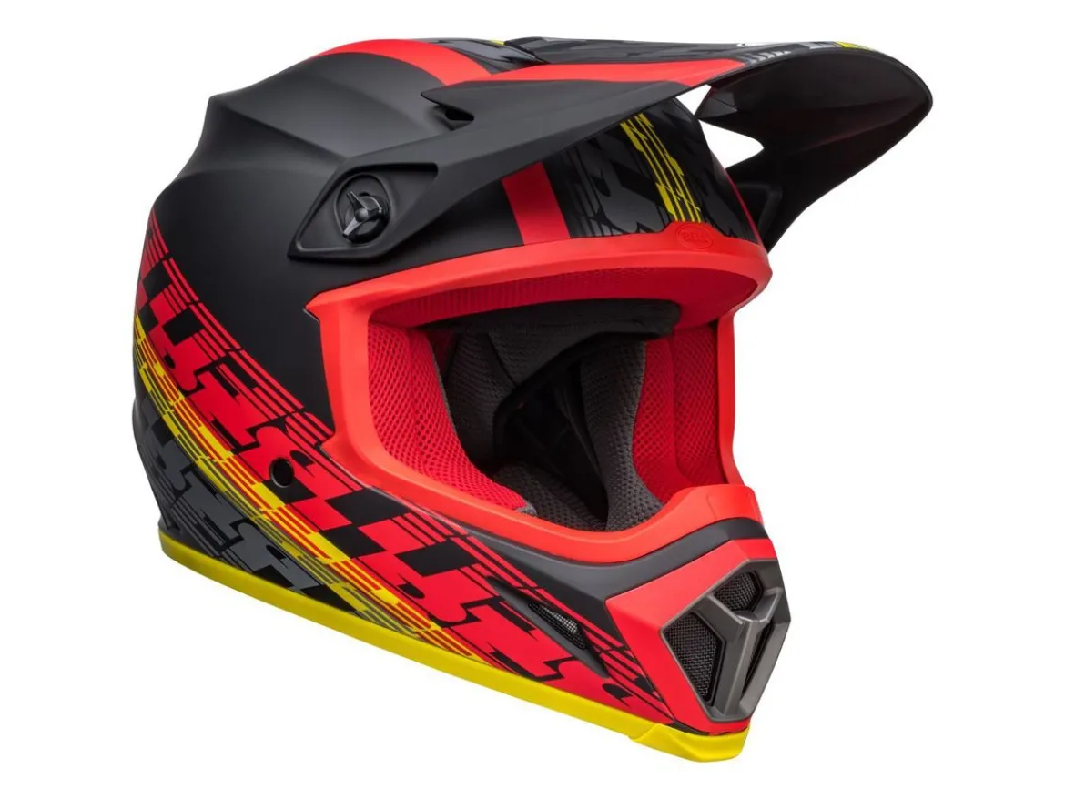 CASCO OFF ROAD BELL MX-9 MIPS OFFSET NERO E ROSSO OPACO