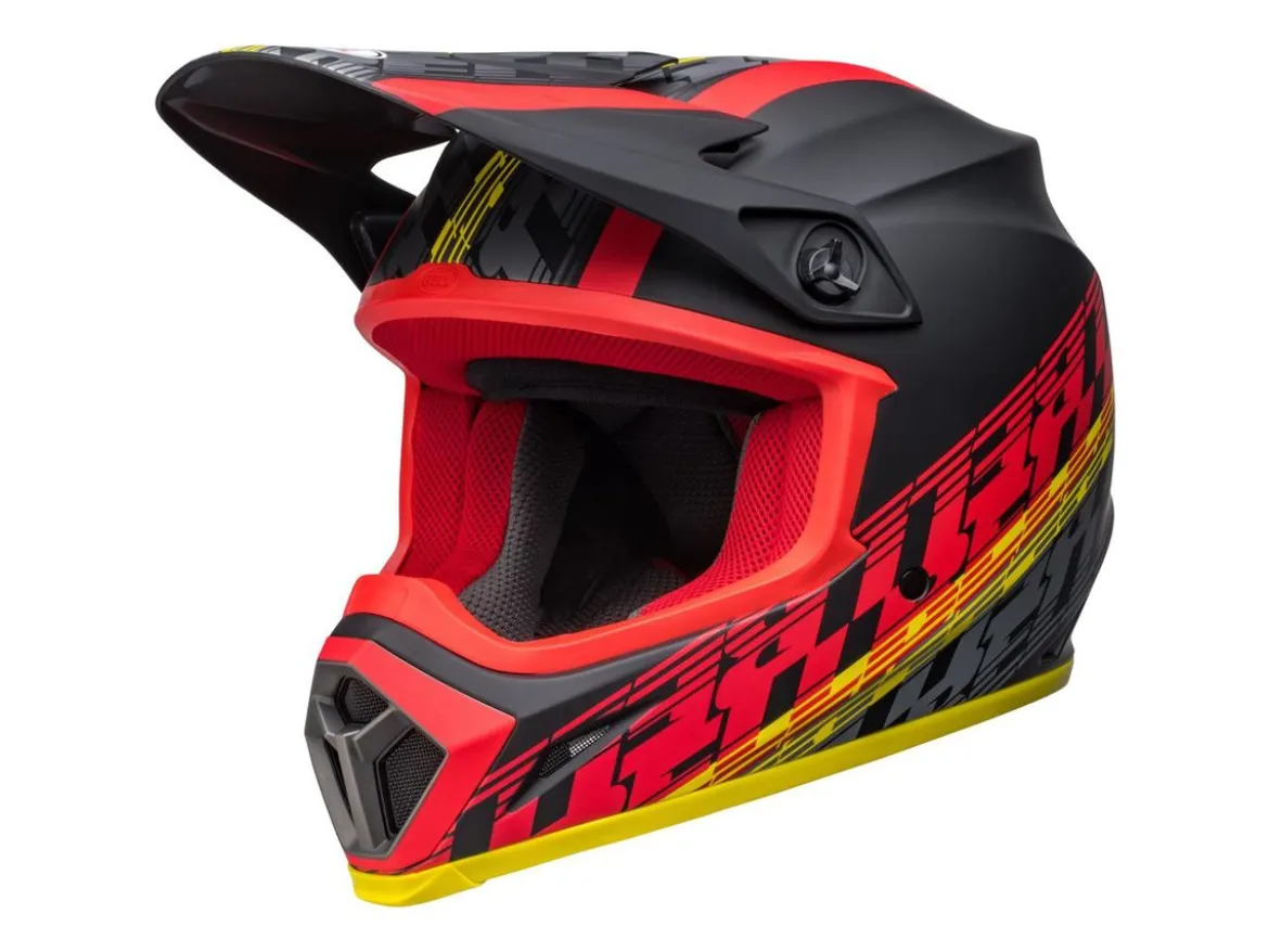 CASCO OFF ROAD BELL MX-9 MIPS OFFSET NERO E ROSSO OPACO