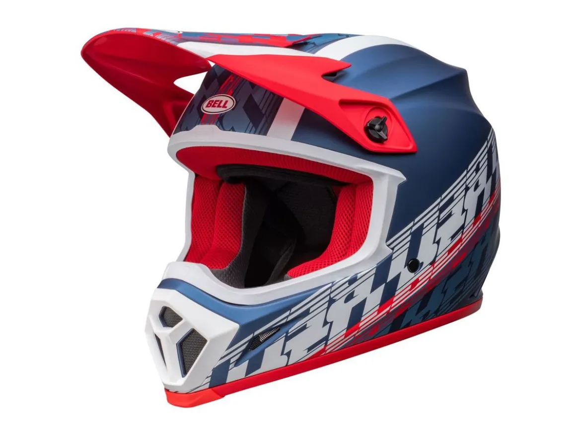 CASCO OFF ROAD BELL MX-9 MIPS OFFSET BLU E BIANCO METALLICO OPACO