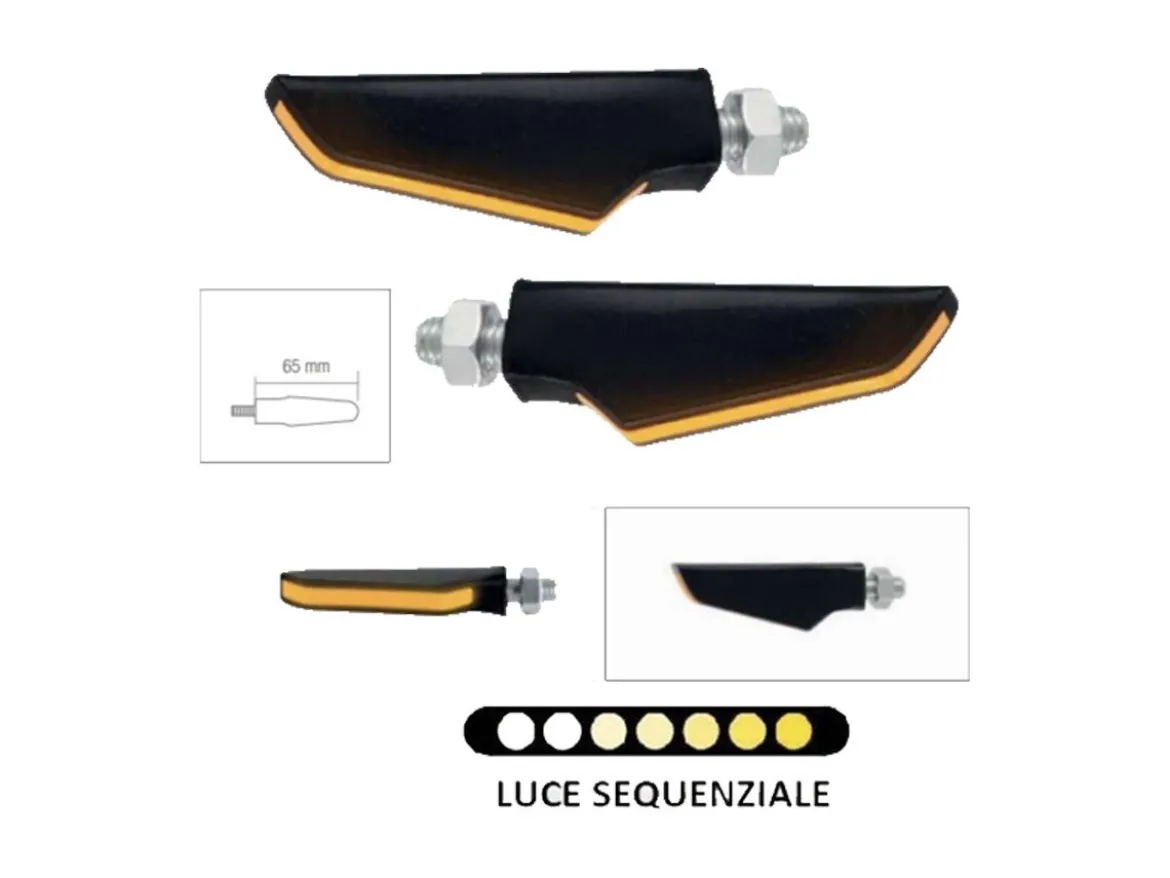 COPPIA FRECCE SEQUENZIALI OMOLOGATE E8 LIGHTECH KAWASAKI Z 900 SE 2026