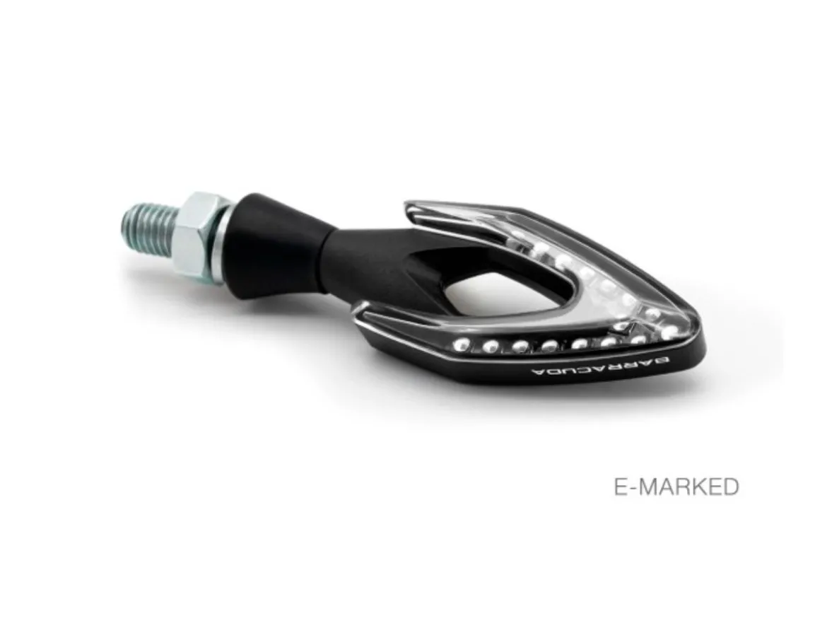 COPPIA INDICATORI FRECCIA LED NERE BARRACUDA UNIVERSALI
