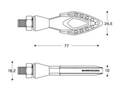COPPIA INDICATORI FRECCIA LED NERE BARRACUDA UNIVERSALI