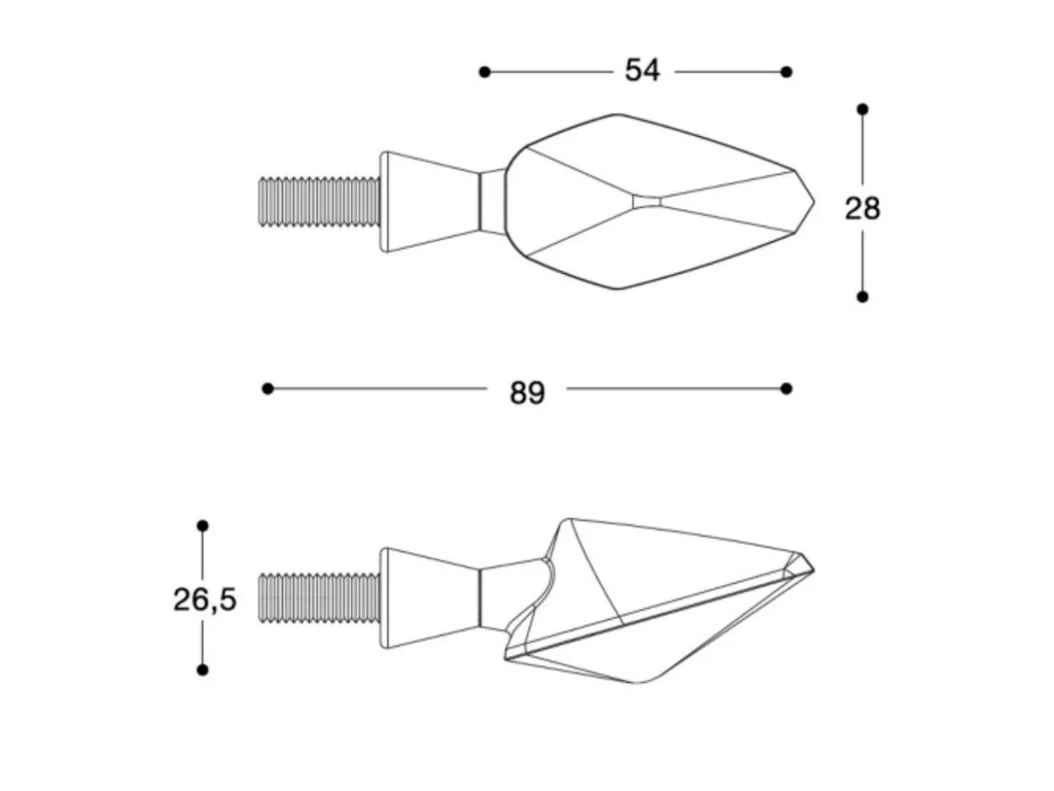 COPPIA INDICATORI MINIVIPER LED NERE BARRACUDA UNIVERSALI