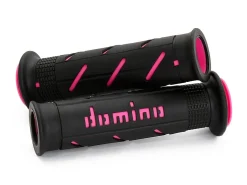 COPPIA MANOPOLE NERO/FUCSIA ROAD-RACING DOMINO DIAMETRO 22-26 UNIVERSALI