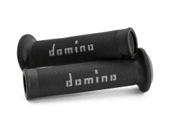 COPPIA MANOPOLE RACING DOMINO STRADALI DIAMETRO 22-26 NERO-GRIGIO