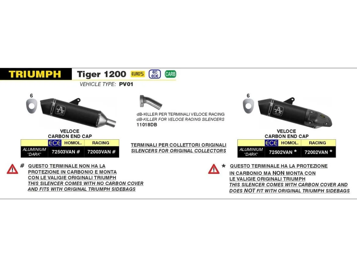 DB KILLER ARROW PER TERMINALE VELOCE DIAMETRO 38 DUCATI MULTISTRADA V4 2021-2024
