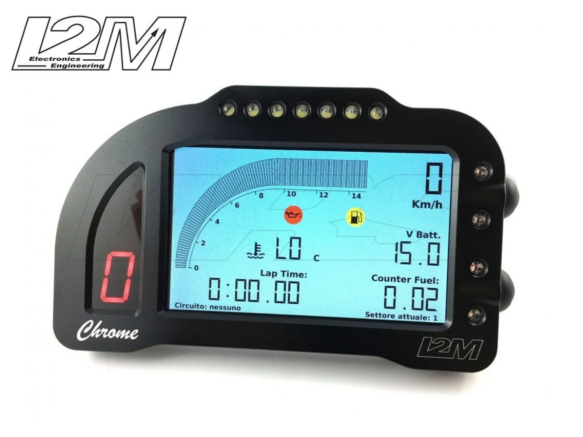 DISPLAY ACQUISITORE DATI CRONOMETRO GPS CABLATO I2M CHROME LITE UNIVERSALE