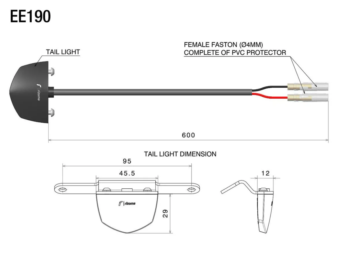 EE190 KIT LUCE TARGA OMOLOGATO RIZOMA UNIVERSALE