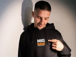 FELPA NERA CON CAPPUCCIO UFFICIALE MIG BABOL RACING PODCAST