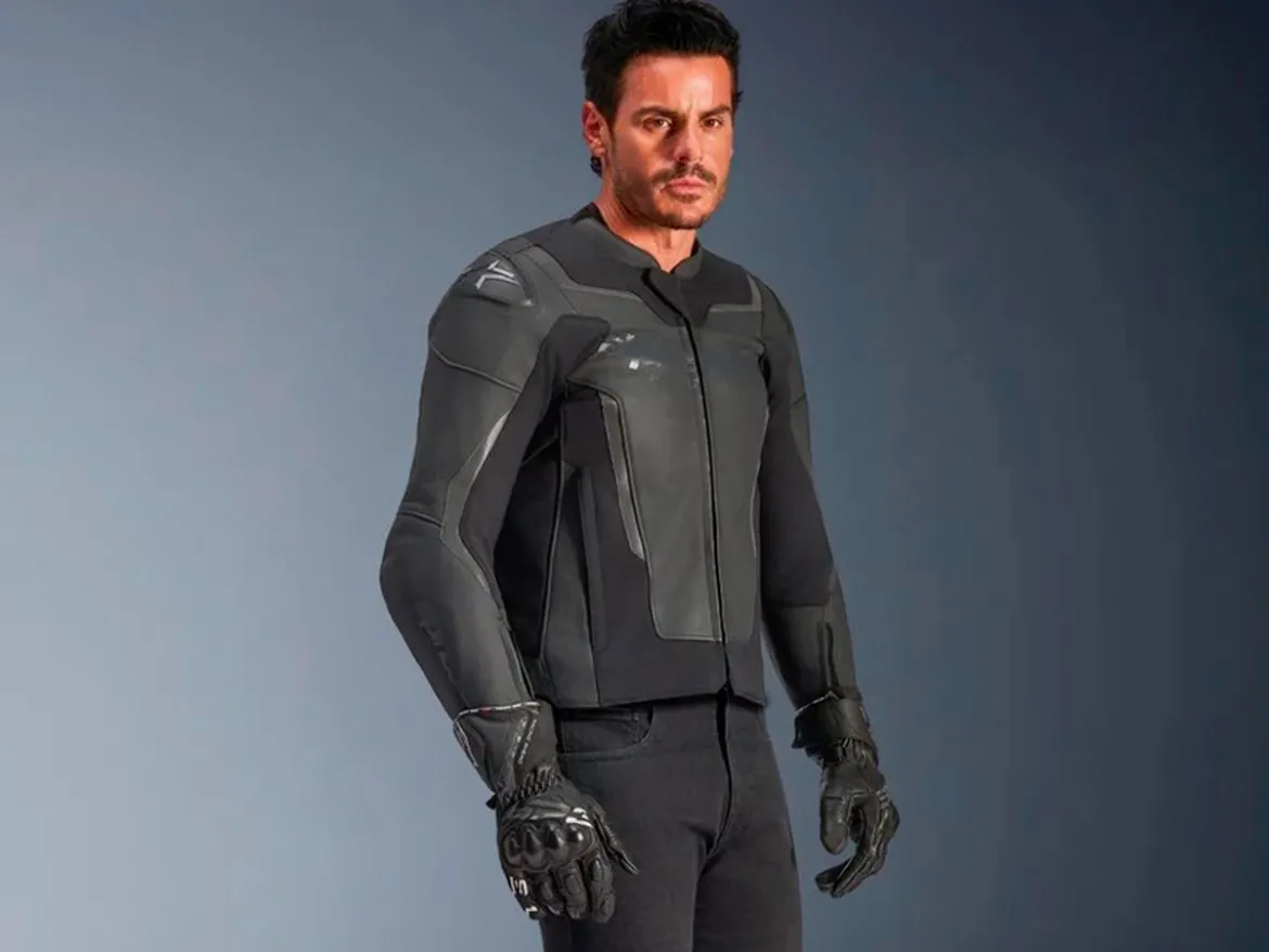 GIACCA PELLE GP FORCE V2 ALPINESTARS NERO / NERO