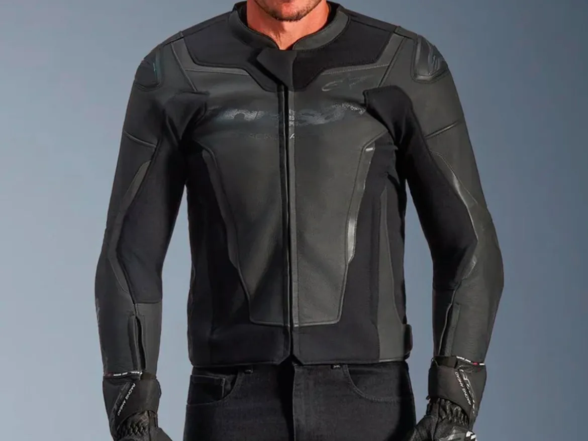 GIACCA PELLE GP FORCE V2 ALPINESTARS NERO / NERO