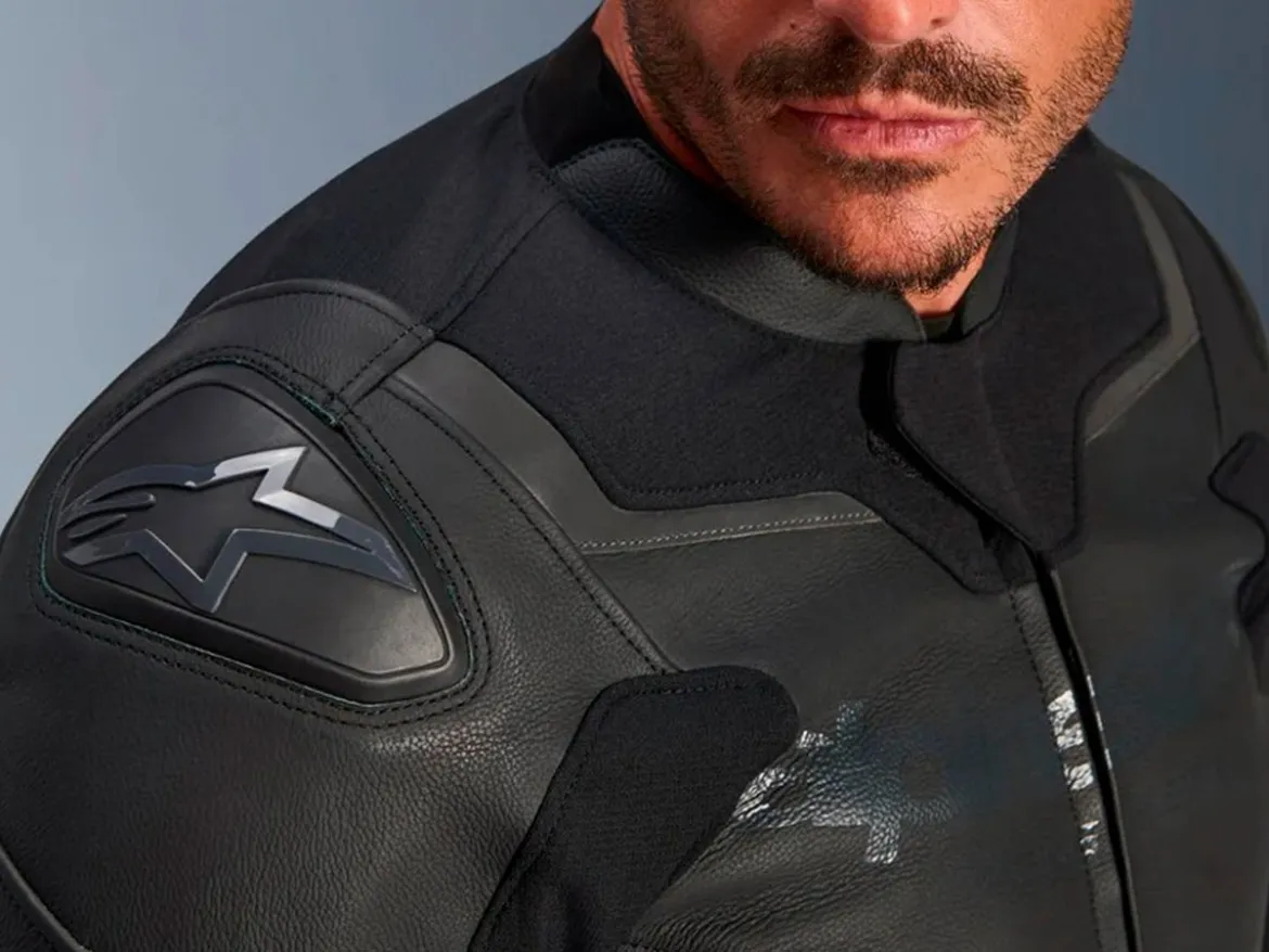 GIACCA PELLE GP FORCE V2 ALPINESTARS NERO / NERO