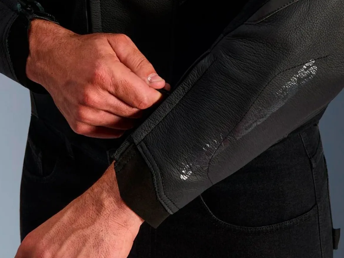 GIACCA PELLE GP FORCE V2 ALPINESTARS NERO / NERO