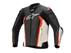 GIACCA PELLE MISSILE V2 ALPINESTARS NERO / BIANCO / ROSSO
