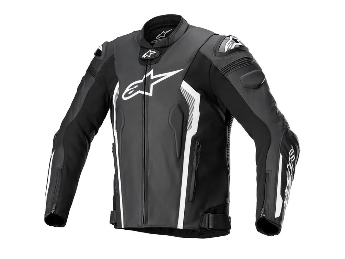 GIACCA PELLE MISSILE V2 ALPINESTARS NERO / BIANCO