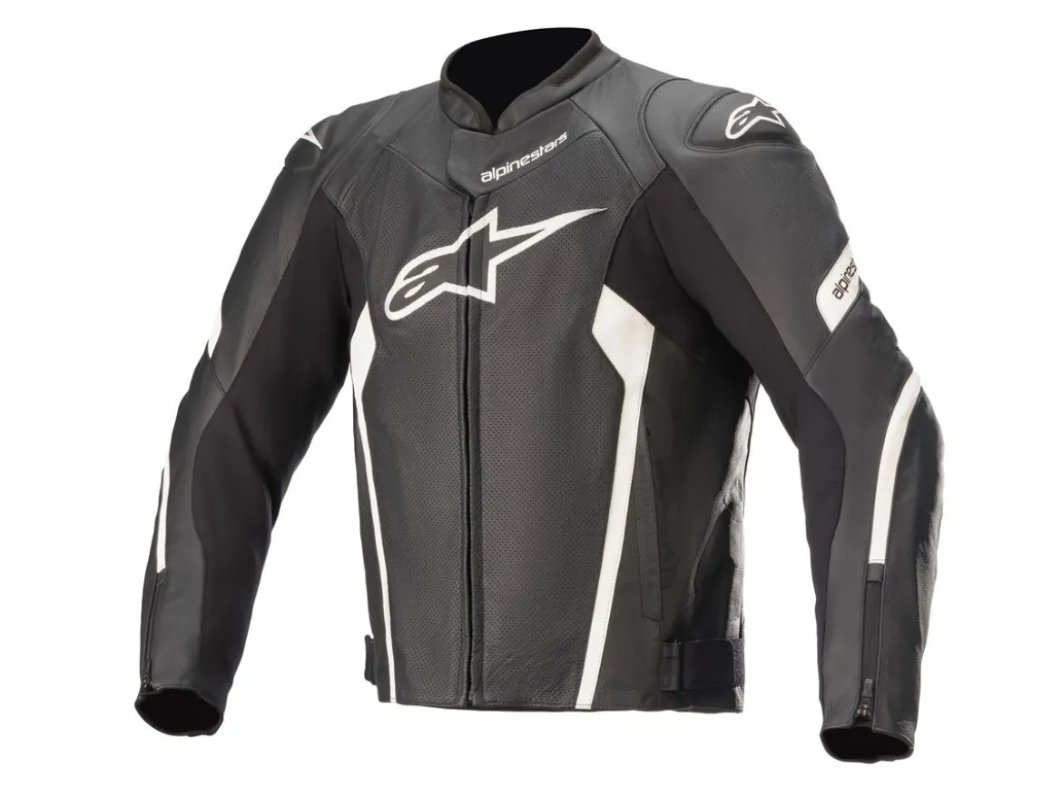 GIACCA PELLE SPORT FASTER V2 AIRFLOW ALPINESTARS NERO / BIANCO