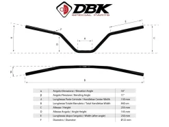 HAN03 MANUBRIO A PIEGA ALTA 22MM DBK DUCATI SCRAMBLER 800 2015-2023