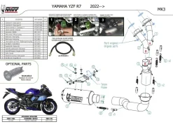 IMPIANTO COMPLETO MIVV MK3 CARBONIO YAMAHA R7 2022-2024