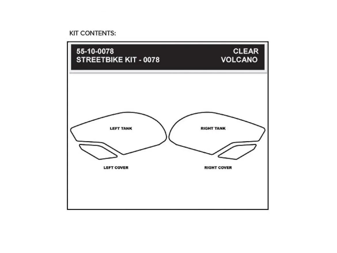 KIT ADESIVI SERBATOIO STOMPGRIP VOLCANO TRIUMPH DAYTONA 675 ABS 2013-2015