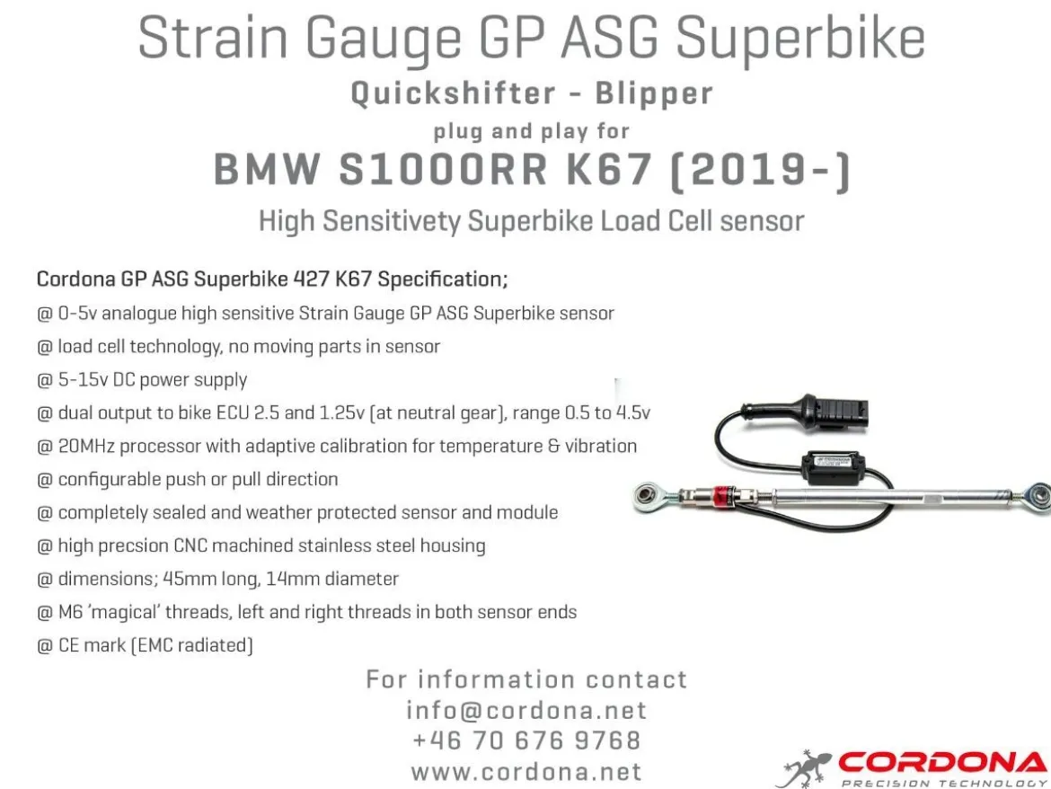 KIT CAMBIO ELETTRONICO + BLIPPER CORDONA BMW S 1000 RR / XR 2019-2024