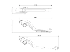KIT LEVE FRENO-FRIZIONE BARRACUDA KAWASAKI Z 900 2017-2023