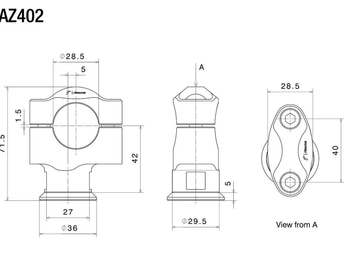 KIT RISER MANUBRIO UNIVERSALI RIZOMA Ø29MM / H42