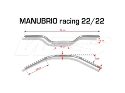 MANUBRIO RACING 22MM NERO BARRACUDA UNIVERSALE