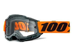 MASCHERA 100% ACCURI 2 ENDURO ORANGE LENTE DOPPIA TRASPARENTE
