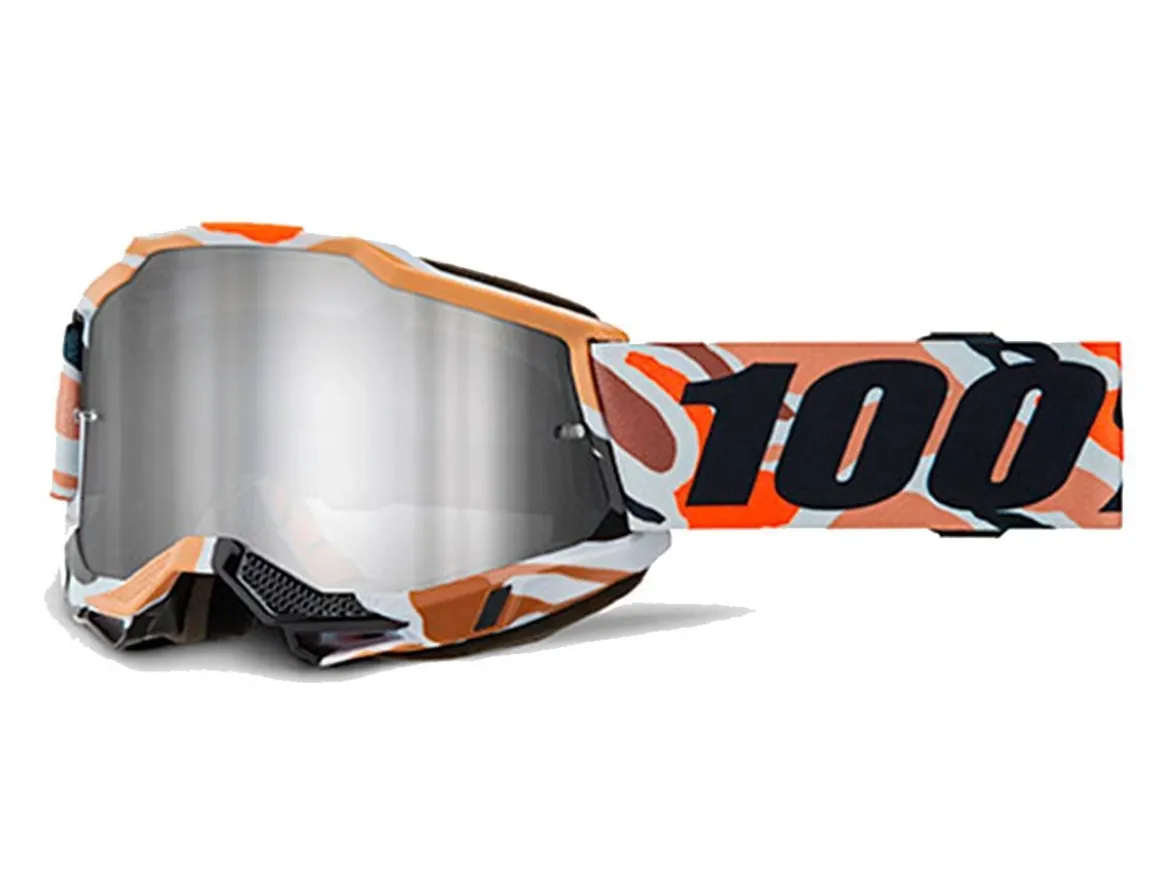 MASCHERA 100% ACCURI 2 FLEA LENTE SPECCHIO ARGENTO