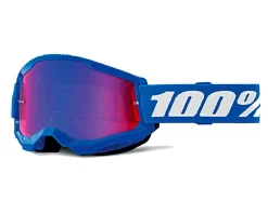 MASCHERA 100% STRATA 2 JUNIOR BLUE LENTE SPECCHIO ROSSA / BLU