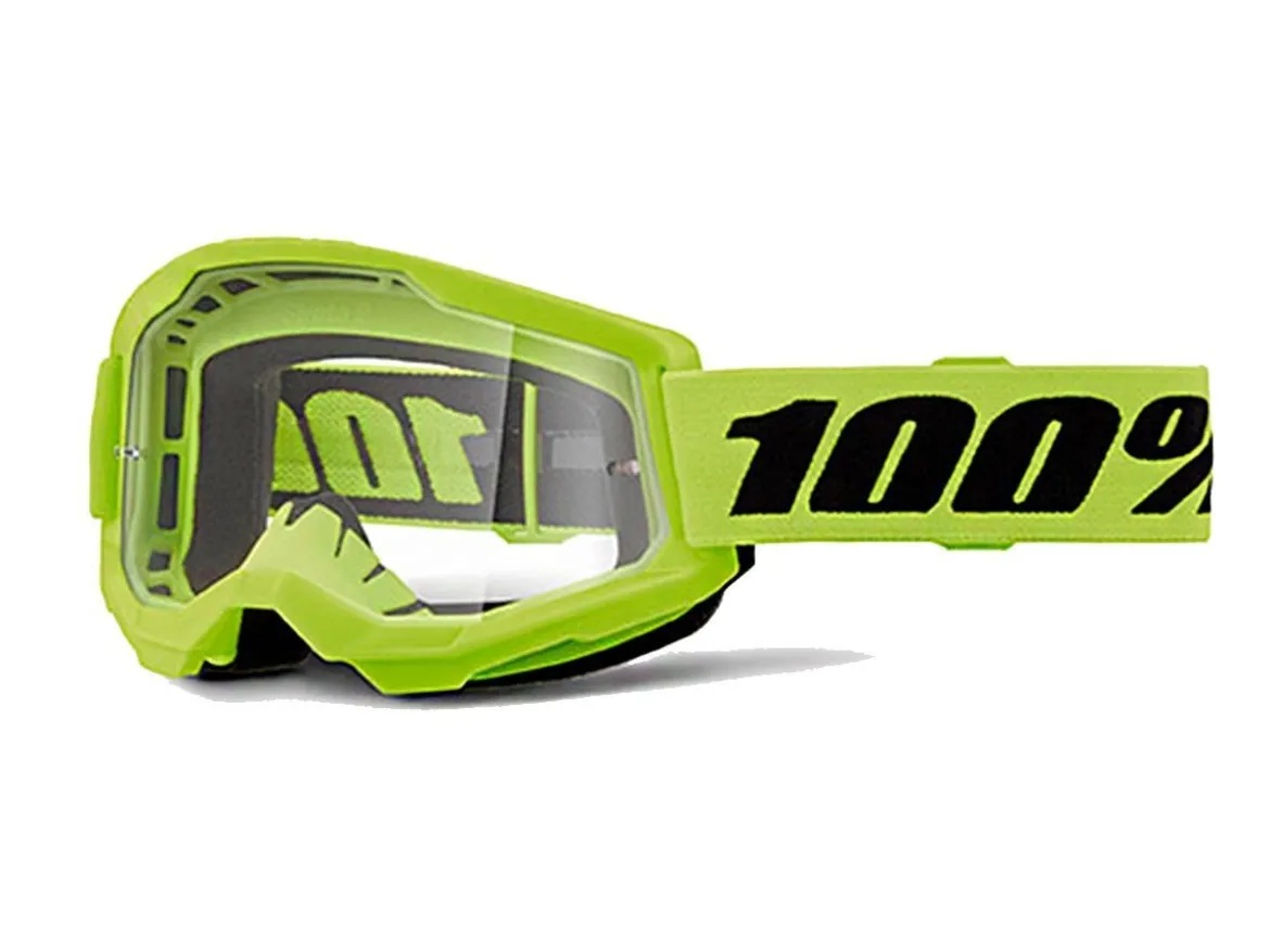 MASCHERA 100% STRATA 2 JUNIOR NEON YELLOW LENTE TRASPARENTE