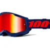 MASCHERA 100% STRATA 2 NAVY LENTE SPECCHIO ROSSA