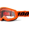 MASCHERA 100% STRATA 2 NEON ORANGE LENTE TRASPARENTE