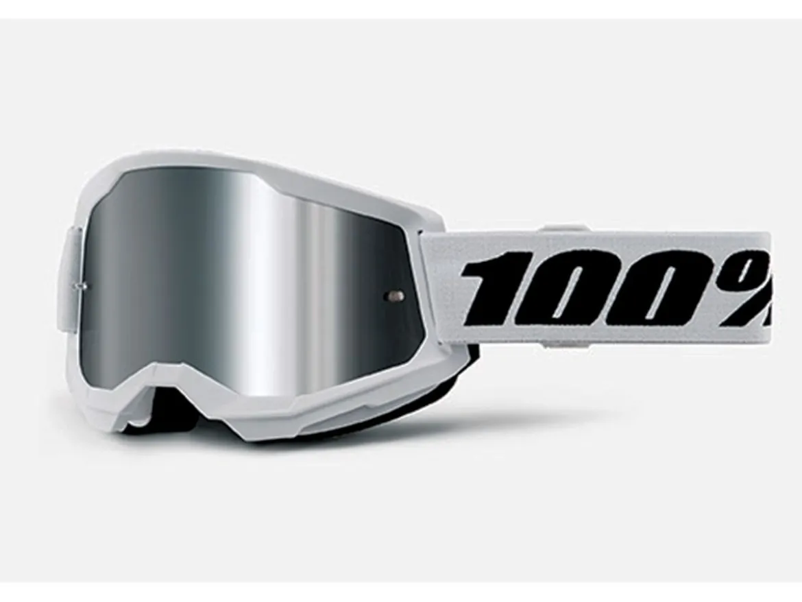 MASCHERA 100% STRATA 2 WHITE LENTE SPECCHIO ARGENTO