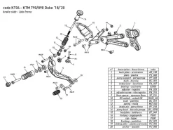 PEDANE ARRETRATE BONAMICI RACING REGOLABILI KTM DUKE 890 2018-2022