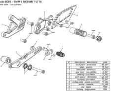 PEDANE ARRETRATE BONAMICI RACING REGOLABILI RACE YAMAHA YZF R1 2007-2008