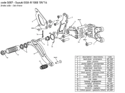 PEDANE ARRETRATE BONAMICI RACING REGOLABILI SUZUKI GSX-R 1000 2007-2008