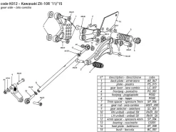 PEDANE ARRETRATE BONAMICI RACING REGOLABILI KAWASAKI ZX-10 R 2011-2015