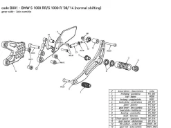 PEDANE ARRETRATE BONAMICI RACING REGOLABILI BMW S 1000 R 2014-2016