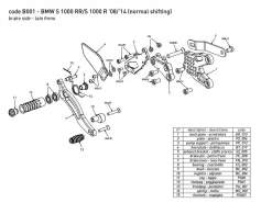 PEDANE ARRETRATE BONAMICI RACING REGOLABILI BMW S 1000 RR 2008-2014