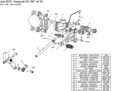PEDANE ARRETRATE BONAMICI RACING REGOLABILI KAWASAKI ZX-10 R 2016-2020