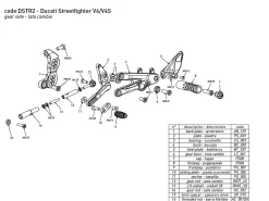 PEDANE ARRETRATE BONAMICI RACING REGOLABILI DUCATI STREETFIGHTER V4 / SÂ 2020-2024