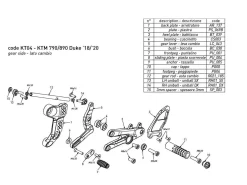 PEDANE ARRETRATE BONAMICI RACING REGOLABILI KTM DUKE 790 2018-2022