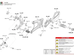 PEDANE ARRETRATE REGOLABILI BONAMICI RACING REGOLABILI DUCATI PANIGALE V4 / S / R 2025-2026