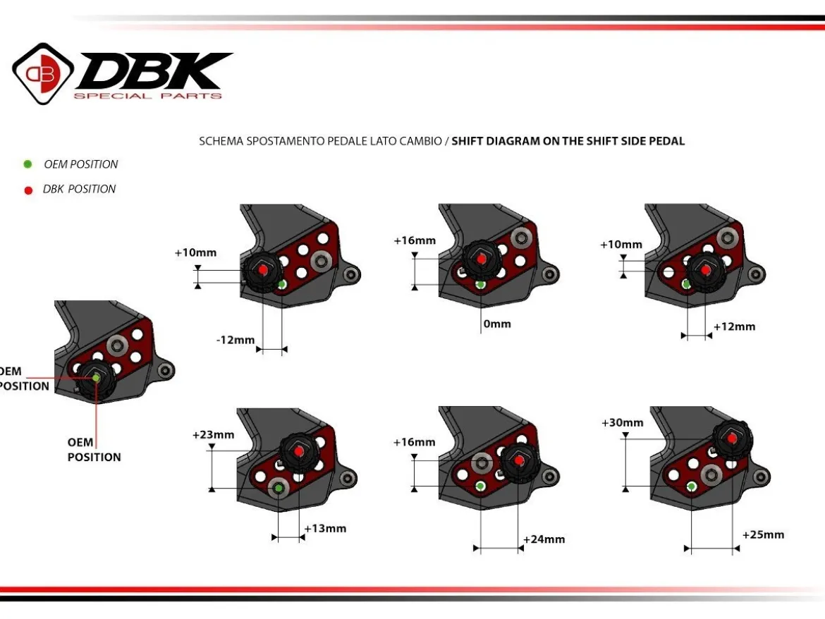 PEDANE REGOLABILI DBK DUCATI STREETFIGHTER V2 / S 2025-2026